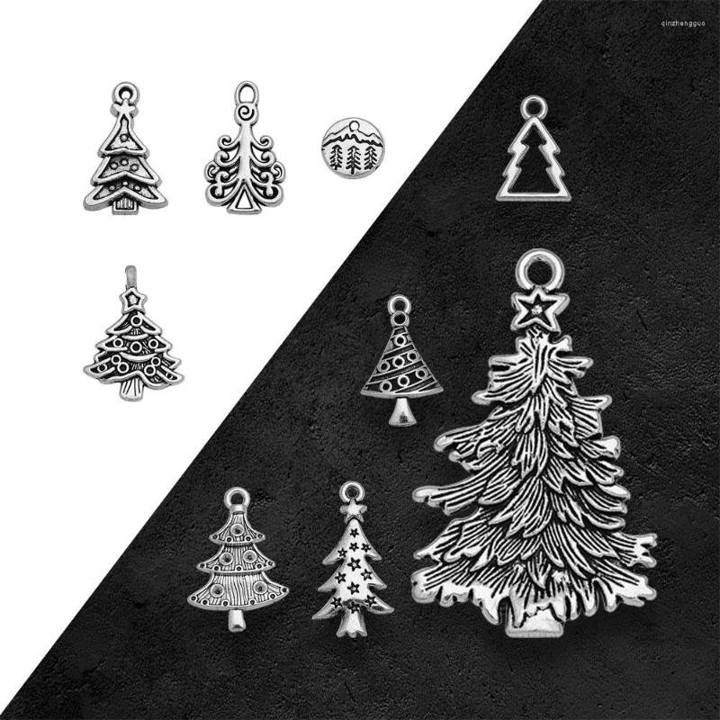 

Charms Antique Silver Plated Christmas Tree Winter Pinaster Pine Pendants For Diy Bracelets Jewelry Making Supplies Accessories