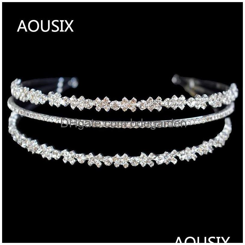 

Hair Jewelry Luxury Sparkling Bridal Crystal Tiara Princess Pageant Prom Headband Zircon Band Accessories Drop Delivery Hairj Dhg3J