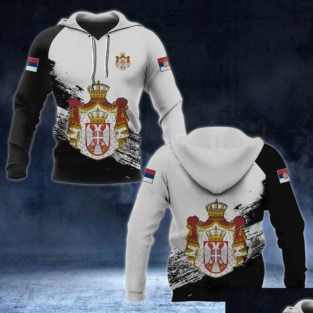 

Men'S Hoodies Sweatshirts Serbian Mens Hoodie Autumn Longsleeved Plover Hooded Flag Print Oversized Clothing For Men Drop Delivery Dhvzg, Serbian-wy-0003