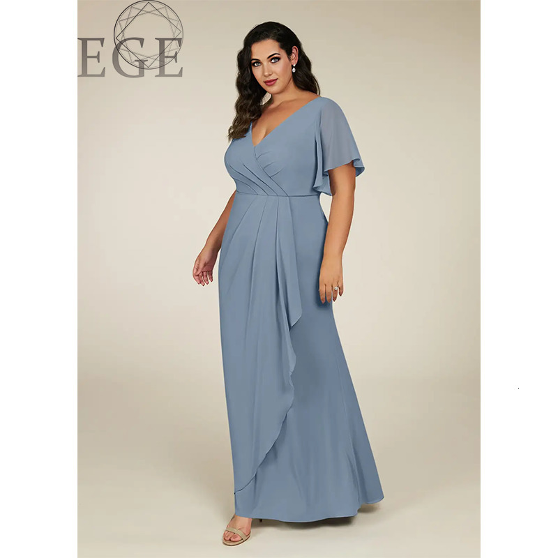 

Plus size Dresses Size Women's 34 Sleeves Elegant Chiffon Panel V Neck Midi Fashion Women Over Double Prom Evening 230512, Burgundy