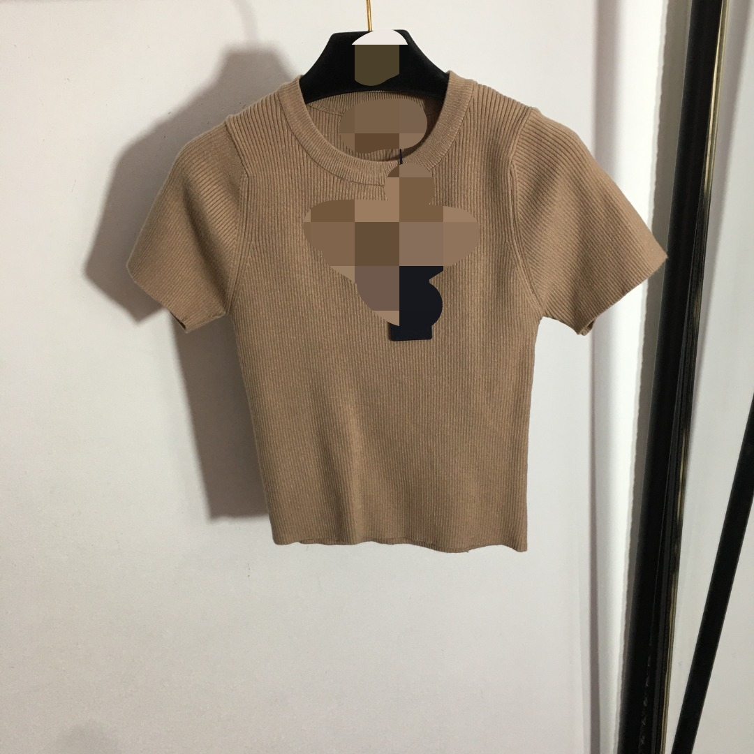 

5096 2023 Runway Summer Brand SAme Style Sweater Short Sleeve Pullover Lapel Neck White Black Fashion Clothes High Quality Womens 20230601