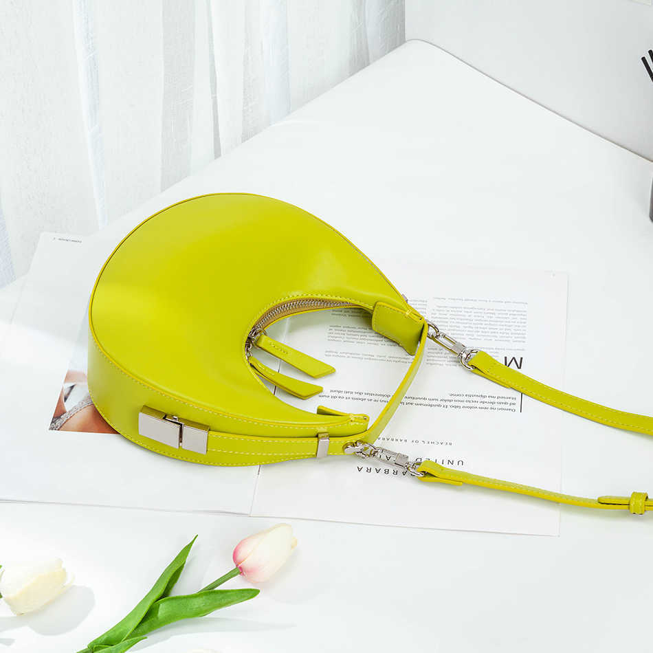 

Totes Fashion Half Moon Underarm Shoulder Bag Women New Designer Korean Chic Round Handbags Ladies High Quality Personality 230509, Avocado green