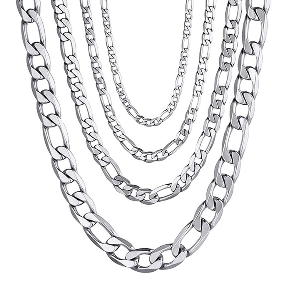 

16-28 Inch Figaro NK Chain Stainless Steel Necklace Link Cable Rope Lobster Clasp For Men Women High Quality Jewelry Gift