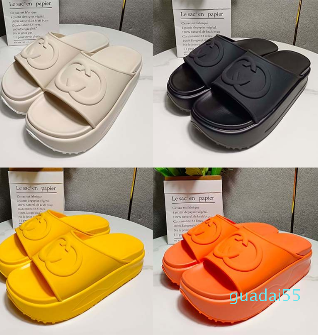 

2023 sandal slipper Internet celebrity burst solid color flat heels leisure thickened outside wear stepping on poop feeling increased 5 cm cake slippers, #6