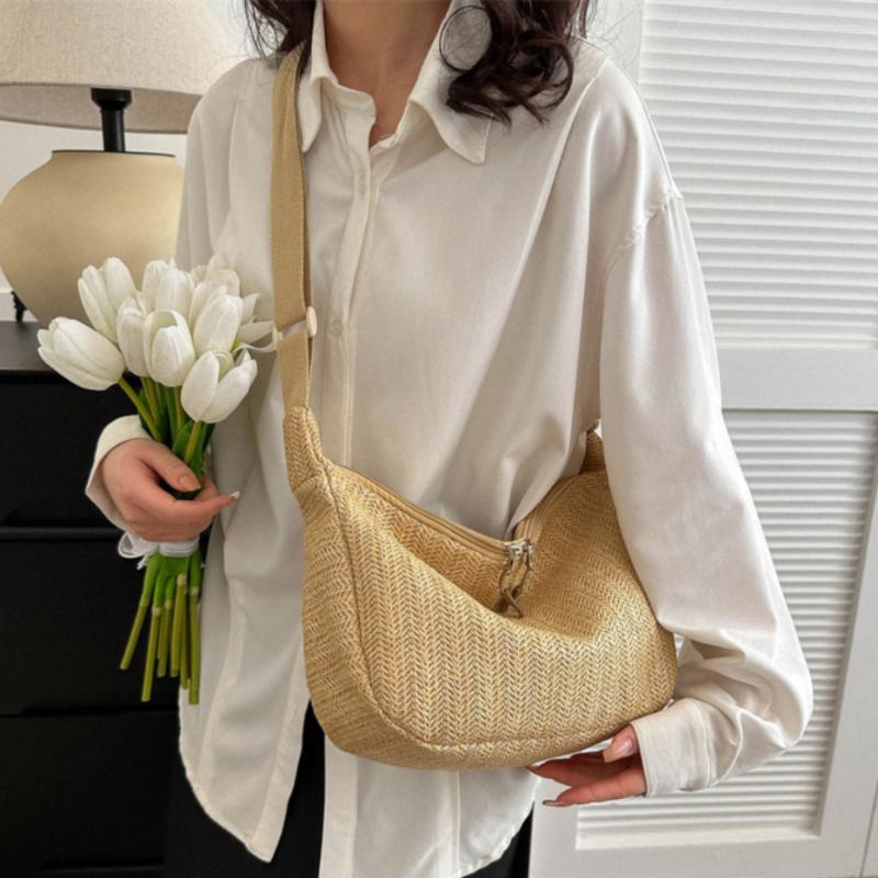 

Waist Bags Summer Straw Women Versatile Fashion Shoulder Bag Casual Nylon Crossbody For 2023, Khaki