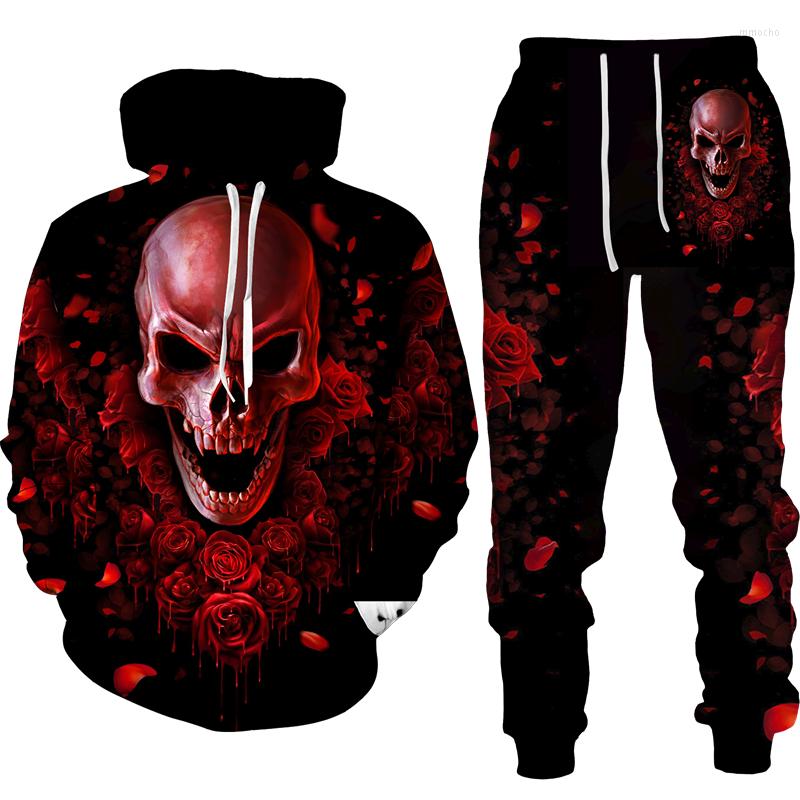 

Men' Tracksuits Rose Skull 3D Printed Men Women Hoodies Set Streetwear Casual Pullover Suit Loose Jogging Tracksuit Sweatshirts Long Pants, 21925