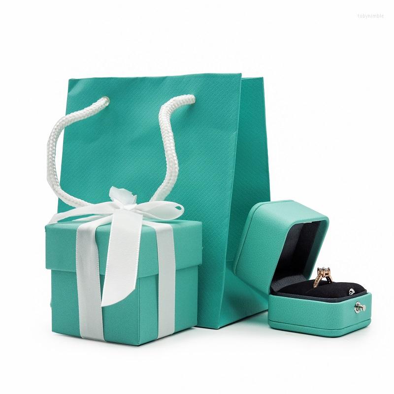 

Jewelry Pouches High-end Luxury Green Brand Proposal Wedding Diamond Ring Box Necklace Gift Bag Packaging