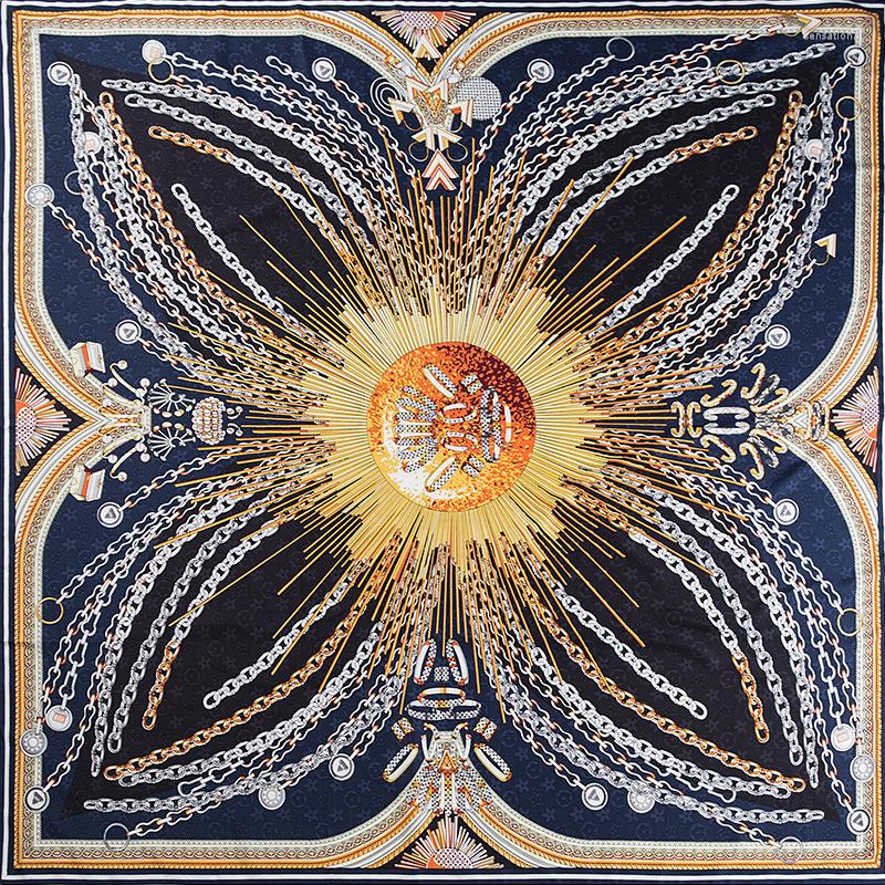 

Scarves KOI LEAPING Woman Fashion Silk Scarf Classic Printing 130 Big Square Personalized Headscarf High Quality Shawl