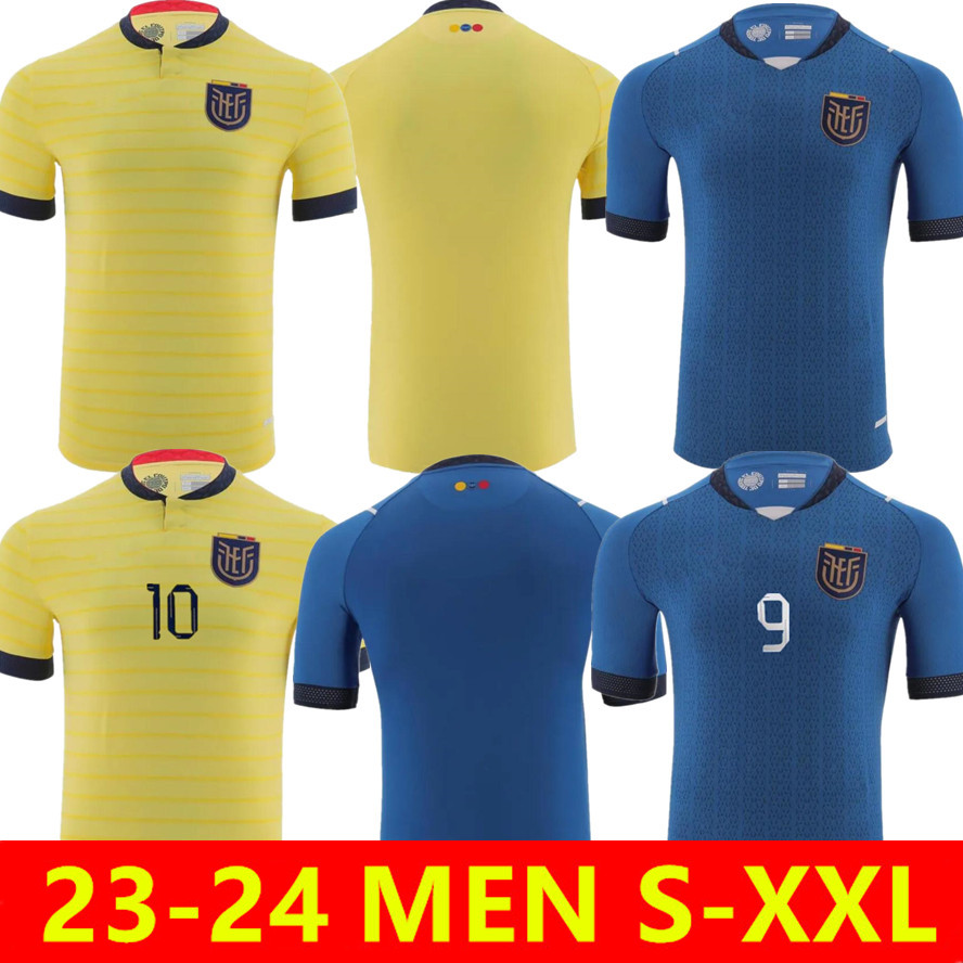 

2023 Ecuador soccer jerseys home yellow away biue Pervis Estupinan 23 24 E.VALENCIA Sarmiento M.CAICEDO Gonzalo Plata Michael Estrada football shirts, 2022 home
