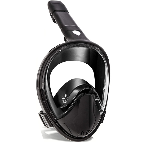 Full Face Design Snorkel Mask Sports Camara Compatible Upgraded Scuba Mask w Foldable Tube and Wide 180 Lens-image-865300719