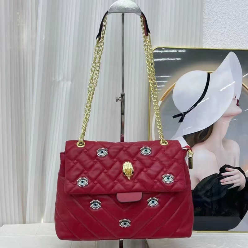 

Kurt geiger fashion shoulder bag brand eagle head designer bags women chain crossbody purse small handbag square messenger 30cm, Rose pink