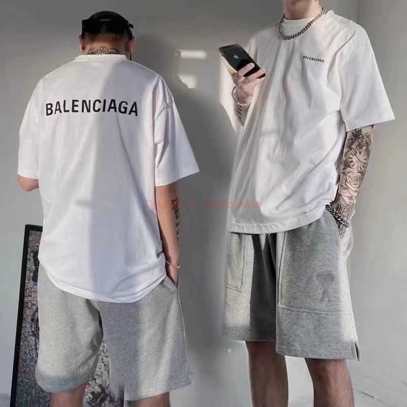 

Designer Fashion Clothing French Paris BB Luxury TShirt Tees 23 Correct Paris Front Back Letters b Family Printed Short Sleeve Tshirt for Men Women Loose Round Neck Fa, White