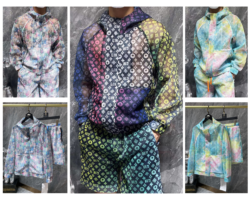 

Designer tracksuit brand printed clothing fashion hooded suit men's and women's same breathable sunscreen high quality clothing