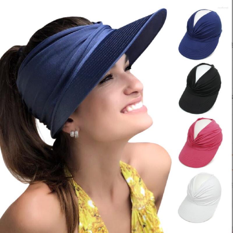 

Wide Brim Hats Summer Women Beach Sun Hat Big Heads Top Empty Outdoor Sport Baseball Cap Wide-brimmed UV Protection Visor