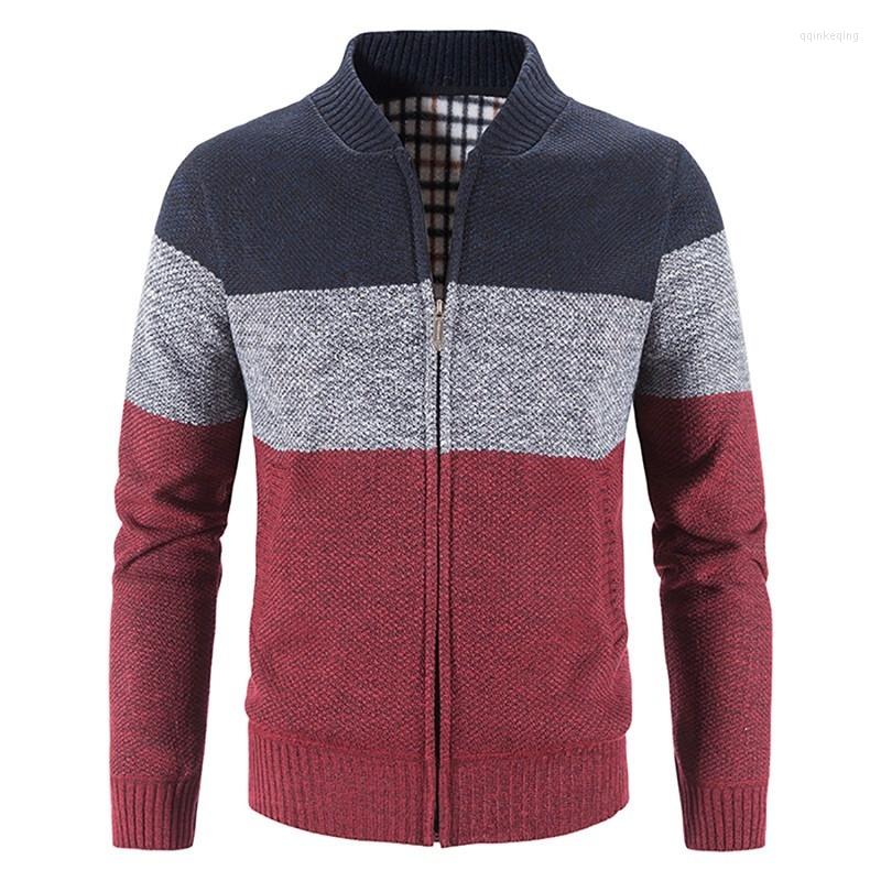 

Men's Sweaters Autumn Winter Men's Patchwork Sweater Coat Wool Knit Men Zipper Knitted Thick Warm Casual Knitwear Cardigan Jackets, Blue