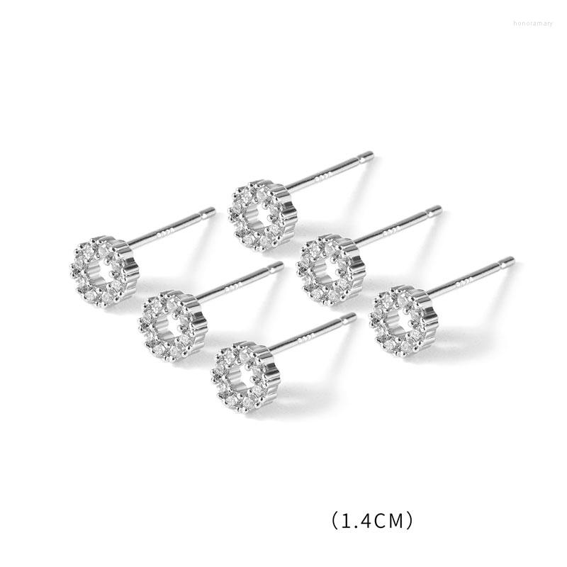 

Stud Earrings Korean Fashion Cz Ear Studs Cartilage Earring For Women Silver Plated Zircon Small Sets Piercing Jewelry Gift