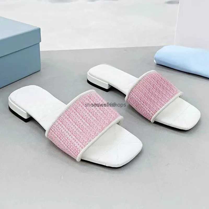 

Designer Slipper Embroidered Fabric Slippers Women Printing Letters Flip Flops Ladies Flat Sandals Fashion Woven Sliders
