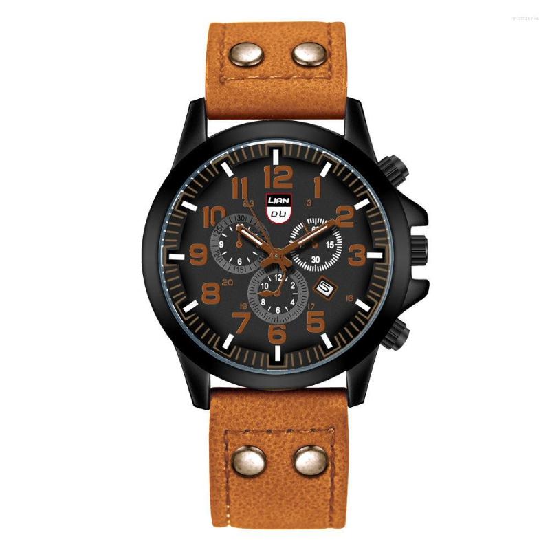 

Wristwatches Fashion Casual Business Men's Quartz Belt Military Watch Student Sports Calendar, Green