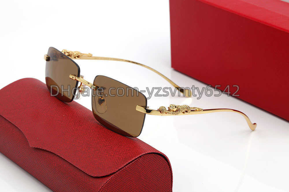 

sunglasses for woman frameless metal Leopard Half frame rectangle Prescription Glasses Discoloration Metal Clear Optical eyeglass designer frame man T7PY aaa