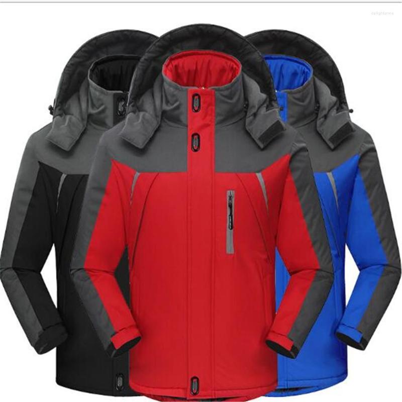 

Men' Down Winter Plus Velvet Warm Outdoor Clothing Jacket Windproof Jackets Parkas Outwear Coat, Black