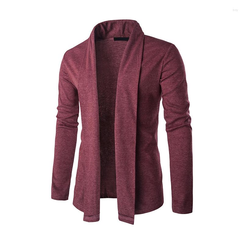 

Men's Sweaters LUCLESAM Men's Buttonless Cardigan Sweater Wine Red Knitted Jackets Autumn And Winter Fashion Basic Male Knitwear, Khaki