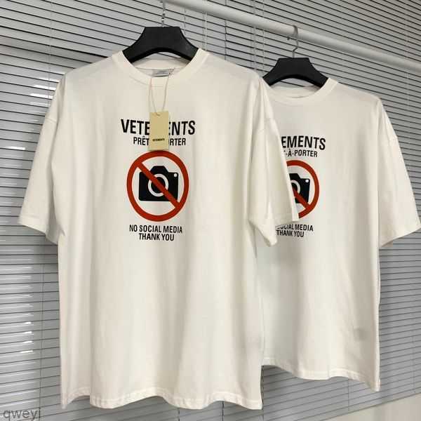 

Vetements No 21SS Shop Europe France Social Media Antisocial Embroidery Tshirt Fashion Mens T Shirts Women Clothes Casual Cotton Tee W7NF, White