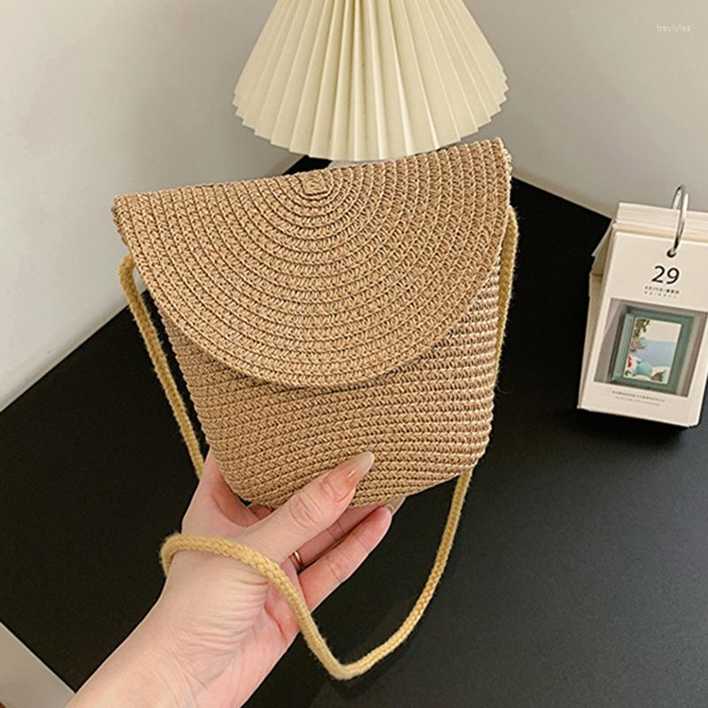 

Evening Bags Little Fresh Handbag French Straw Woven Bag Shoulder Sen Series Pastoral Crossbody Summer, Yellow