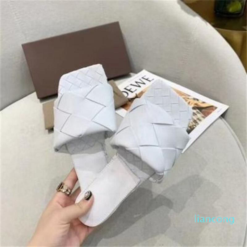 

Woman Sandals Square Toe High Heels Open-toe Woven Flat Slippers Designer Summer Shoes Heel 9cm, 11