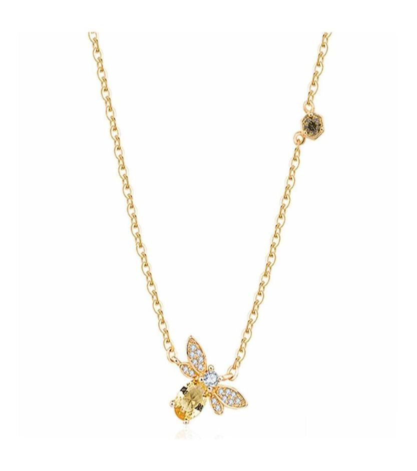

Pendant Necklaces Bee Sier Necklace Natural Citrine Gemstone 14K Real Gold Plated Chain Jewelry Crystals Drop Delivery Pendants Dh8247060