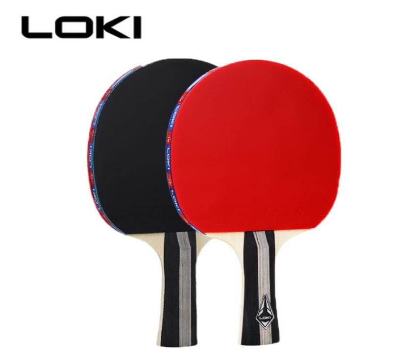 

Loki Ping Pong Paddles 1 Pair Pimplesin Rubber 5 Wood Blade Table Tennis Racket for Beginners5592898