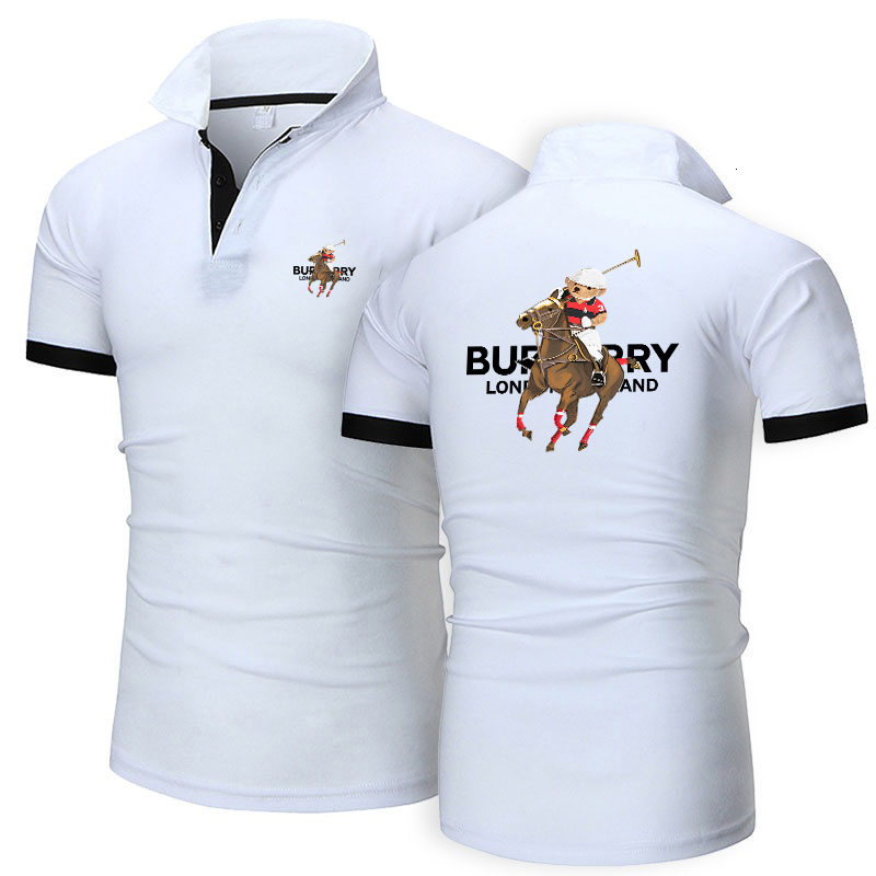 

Men's Polos Polo Shirt Luxury Print Golf Stand Collar T Slim Fit Breathable Solid Color Short Sleeve Tops Business Wear 230512, Style 27
