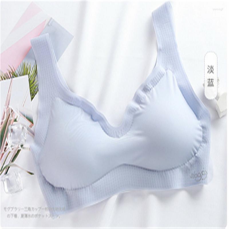 

Bras Sets Comfortable Seamless Deep V Bra Suitable For Sleep Japanese Style Wireless Thin Lingerie Summer Intimates, Beige
