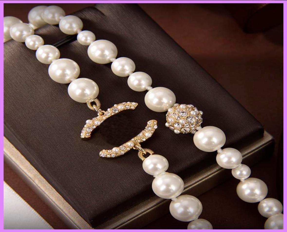 

Pearl Necklace Ladies Gold Fashion Necklaces Designers Jewelry Womens Party Chains Necklace With Diamonds Accessories Gifts7287950