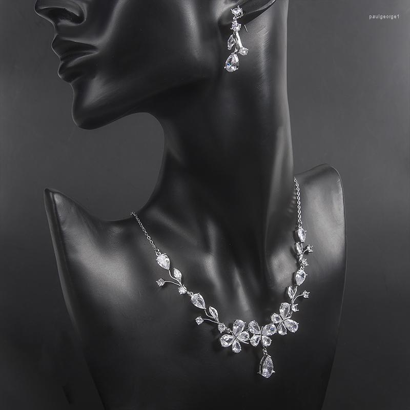

Necklace Earrings Set YYSUNNY Exquisite Butterfly Shaped For Women Wedding Party Accessories Cubic Zircon Dangle & Gift, Picture shown