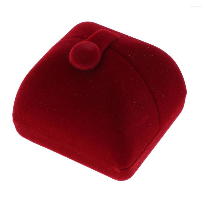 

Jewelry Pouches Fancy Wine Red Double Open Velvet Gift Box For Luxury Various Styles Packaging Counter Shop
