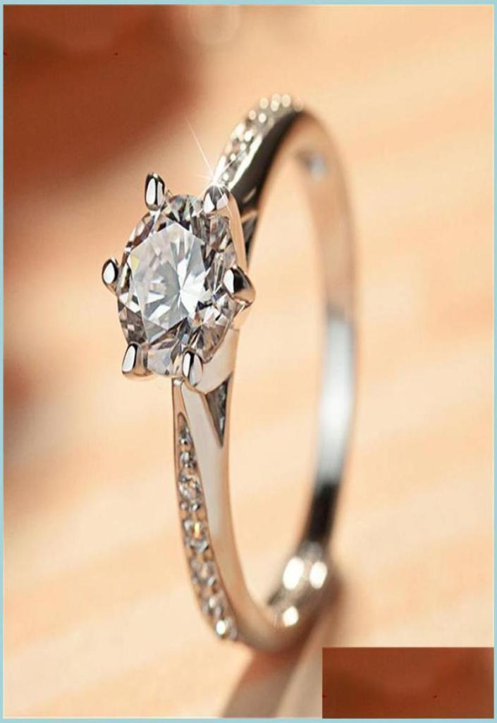 

Couple Rings Fashion Ring Luxury New Hand Decoration Womens Micro Set 8Heart 8Arrow Super Flash 6Claw Commemorative 3A Zircon D8953670