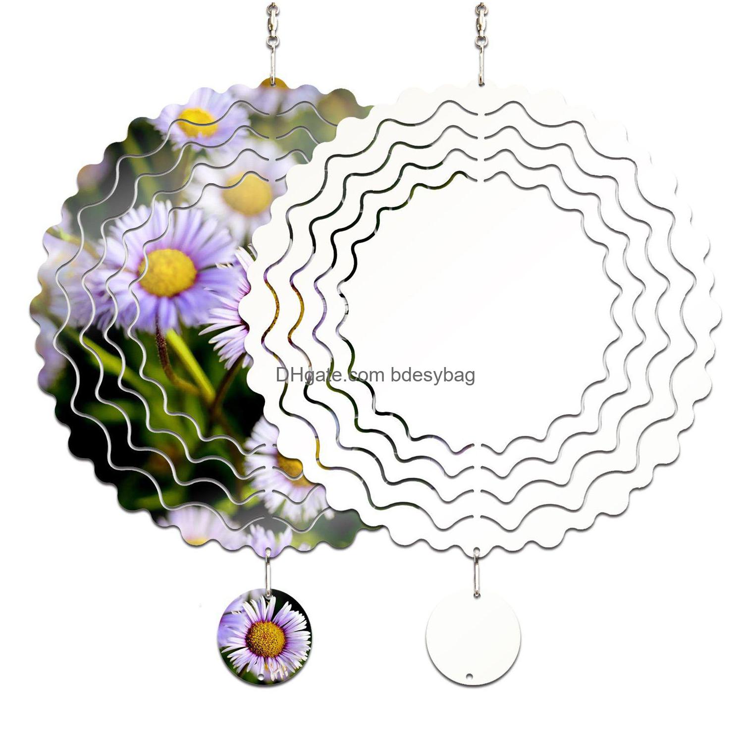 

Sublimation Blanks Wind Spinner Flower Shape Metal Chime Scpture Hanging Ornament For Yard Garden Decoration Gifts Drop Delivery Off Dh1Et