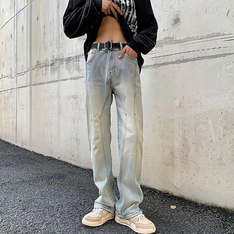 

Men's Jeans Rivets Black Y2k Man Casual Pants Korean Fashion Japanese Streetwear Baggy Vintage Wide Leg Straight Denim Trousers