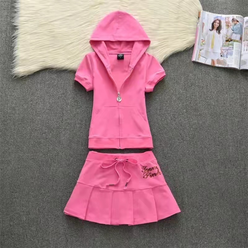 

Two Piece Dress Pink Womens Summer Casual Sports Shortsleeved Suit Short Skirt Fashion Sequined Pleated Tennis 230512, White