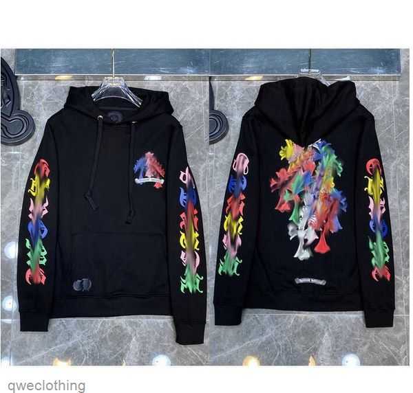 

Fashion Hoodies Luxury Designer chromes Men's Zipper Horseshoe Cross Print Pullover Hooded Sweater Jackts Gduk 9JMV