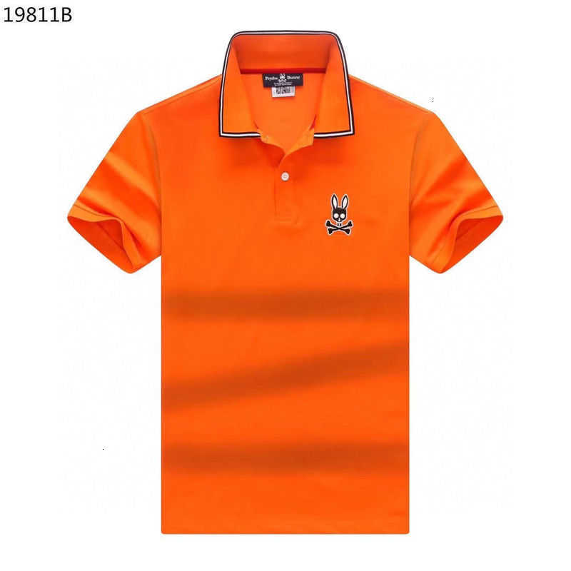 

Psycho Bunny New Polo Shirt Tshirt 2023 Summer and Autumn Skeleton Rabbit Embroidery Pearl Cotton Trendy Brand Rib Ru5x Asu6, Violet
