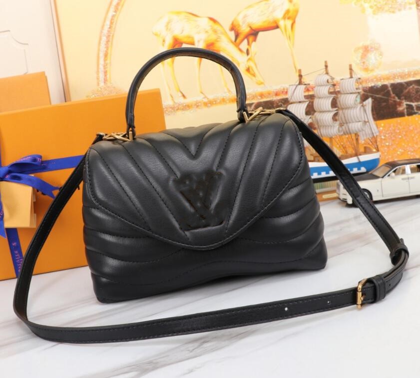 

TOP 7A Genuine Leather Ladies Fashion Casual Designer bag Luxury Crossbody Shoulder Bags Messenger Bag TOTE Handbag NEW WAVE chains bag 4 color, White