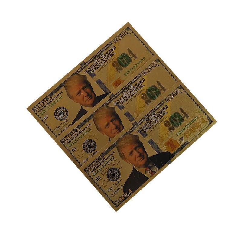 

Car Stickers Donald Trump 2024 New Banknote 45Th President Of American Gold Foil Us Dollar Bill Set Fake Money Drop Delivery Mobiles Dhfrl, Customize