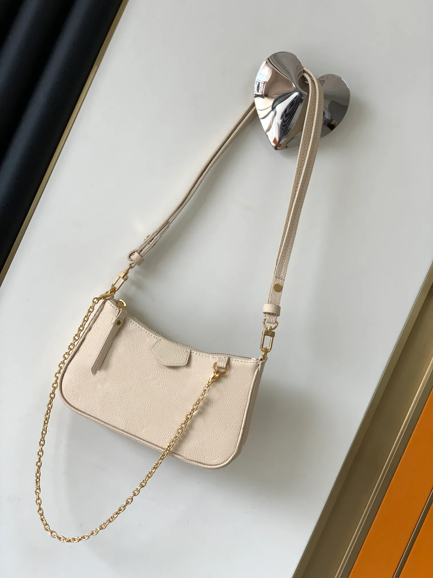 

Fashion Embossed Easy Pouch on Strap Bag Handbag Women Messenger Handbags Chain Shoulder Crossbody Bags Wallets Water Ripples Tote Pochette Clutch Purse, 81066#grey