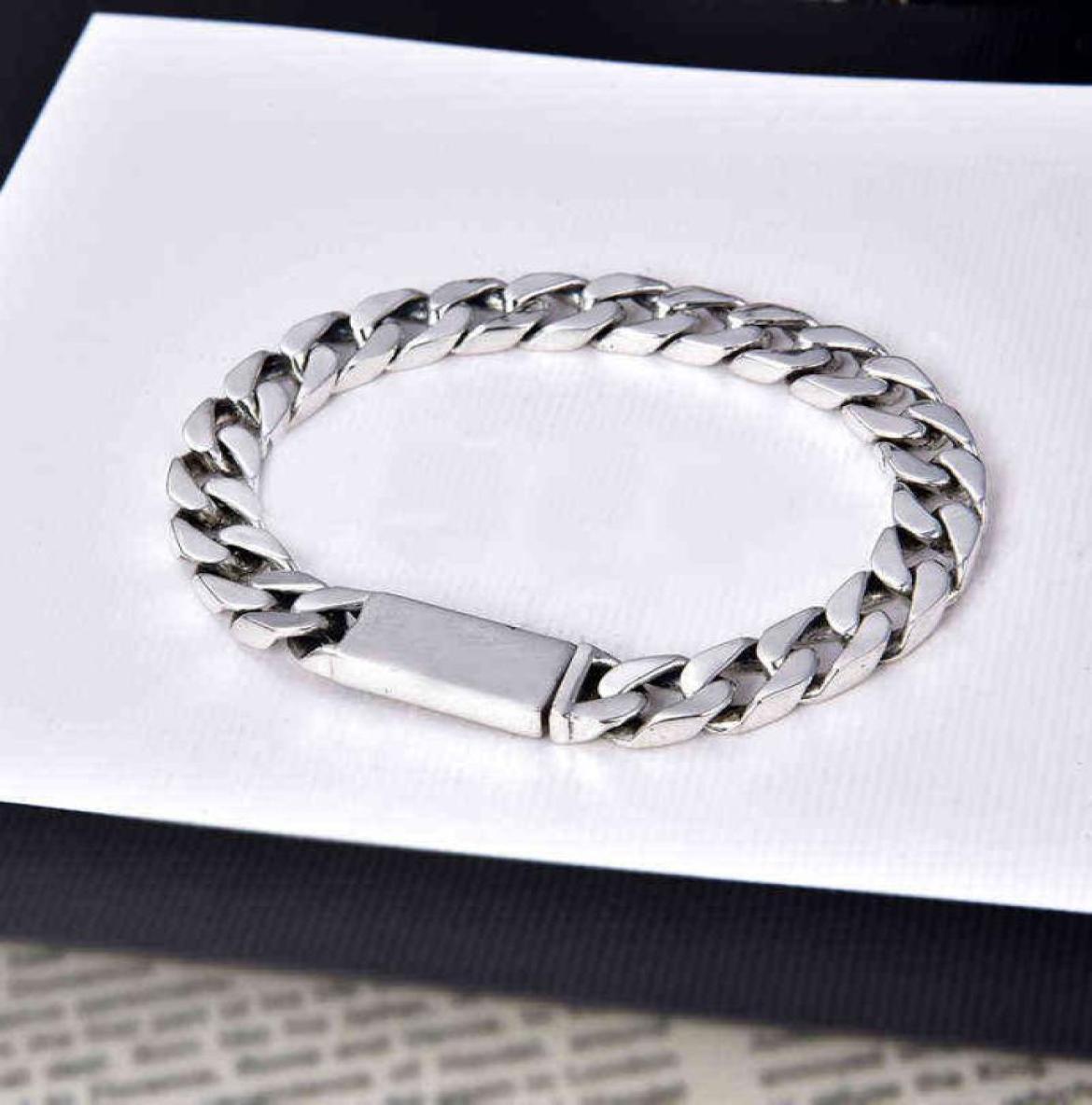 

925 Sterling Silver Bracelet Men and Women Hip Hop Trend Luxury Retro Fashion Charm Exquisite Original Highquality Jewelry8982118