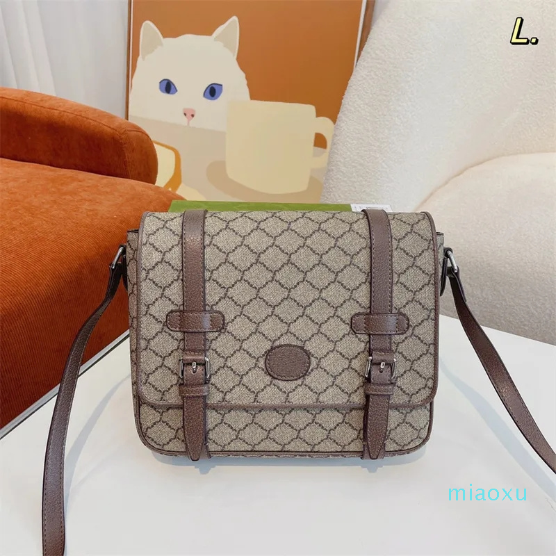 

Fashion 23 Briefcase Designer Crossbody Bag Check Mens Laptop Bags 28cm Postman Bag Briefcases, Black