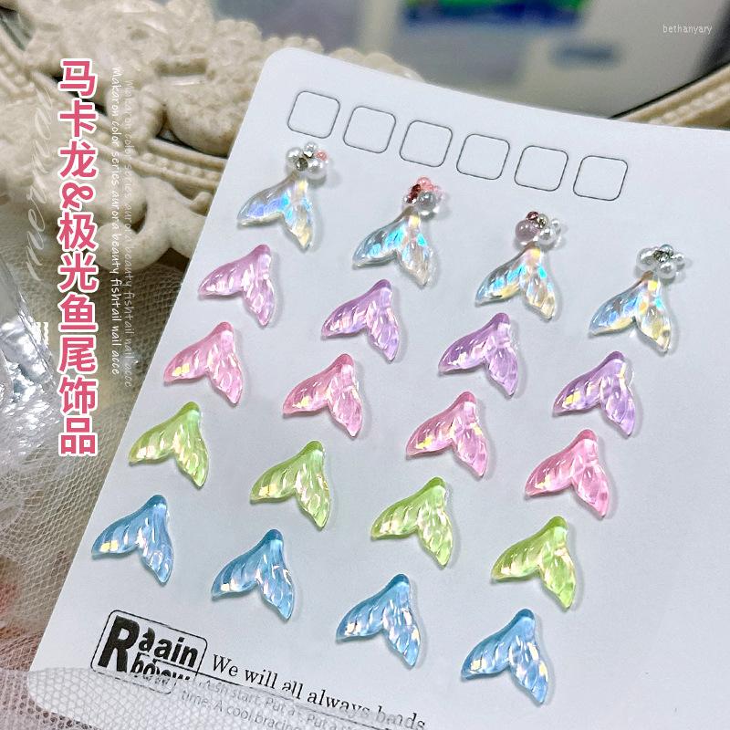 

Nail Art Decorations 20pcs Enhancements Crystal Human Fishtail Mesh Red Aurora Mocha Color Flat Bottom Shaped Water Wave Diamond
