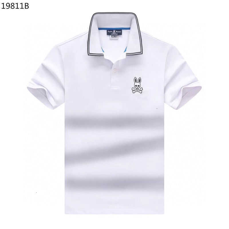 

Psycho Bunny New Polo Shirt Tshirt 2023 Summer and Autumn Skeleton Rabbit Embroidery Pearl Cotton Trendy Brand Rib Ru5x Xx5r, Violet