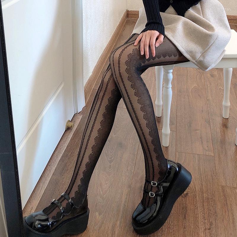 

Women Socks Gothic Lorita Sexy Tights Pantyhose Nylon Stockings Lace Cream Elastic Summer White Black Sweet Mesh, Jw87 a