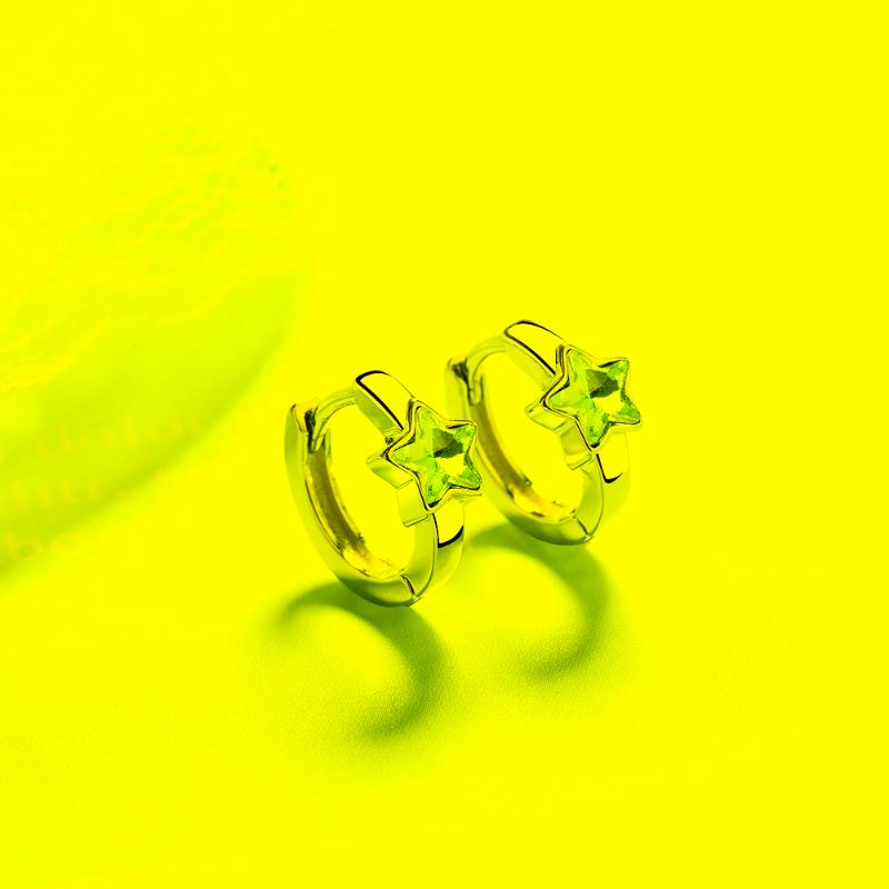 

Hoop Earrings & Huggie Baby Princess Blue Crystal Zircon Cute Star Earring For Child Girl Women Beautiful Loop Huggies Korea Jewelry